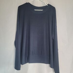 NWT Lucky Brand Midnight Blue Crew Neck Long Sleeve Sweater Women's Size XXL